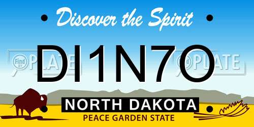 DI1N7O North Dakota License Plate