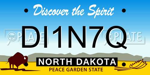 DI1N7Q North Dakota License Plate