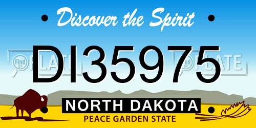 DI35975 North Dakota License Plate
