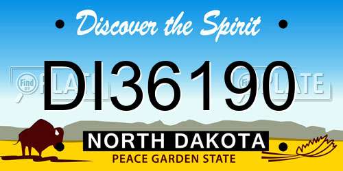 DI36190 North Dakota License Plate