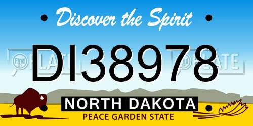 DI38978 North Dakota License Plate