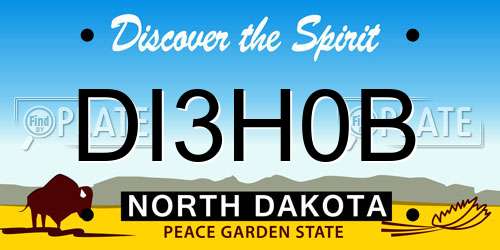 DI3H0B North Dakota License Plate