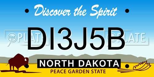 DI3J5B North Dakota License Plate