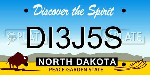 DI3J5S North Dakota License Plate