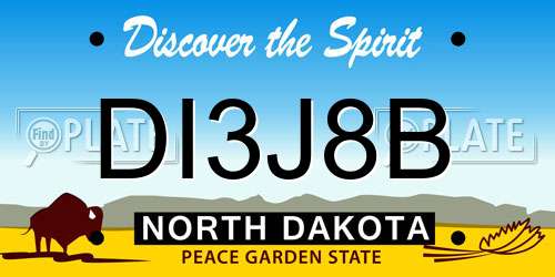DI3J8B North Dakota License Plate