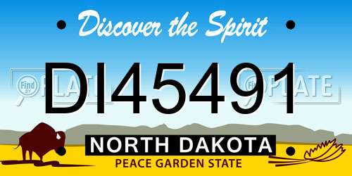 DI45491 North Dakota License Plate