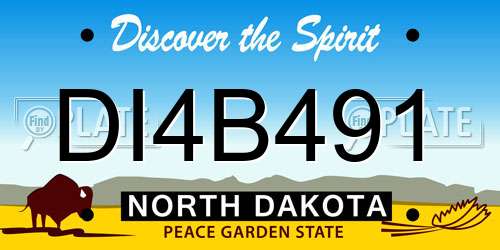 DI4B491 North Dakota License Plate