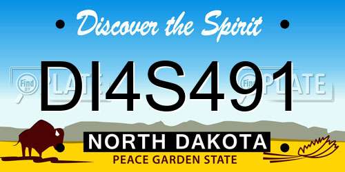 DI4S491 North Dakota License Plate
