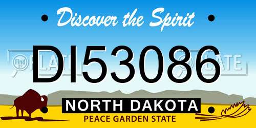 DI53086 North Dakota License Plate