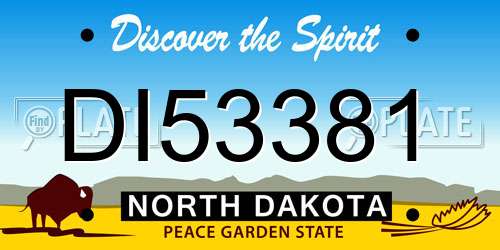 DI53381 North Dakota License Plate
