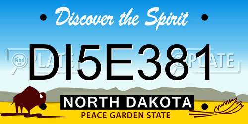 DI5E381 North Dakota License Plate