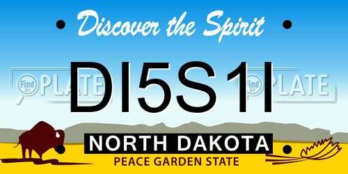 DI5S1I North Dakota License Plate