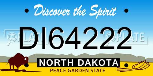 DI64222 North Dakota License Plate