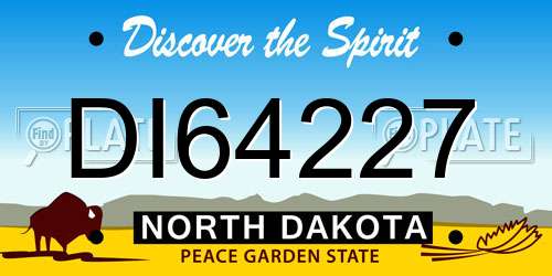 DI64227 North Dakota License Plate
