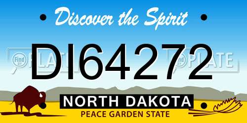 DI64272 North Dakota License Plate