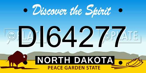 DI64277 North Dakota License Plate