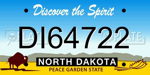 DI64722 North Dakota License Plate