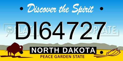 DI64727 North Dakota License Plate