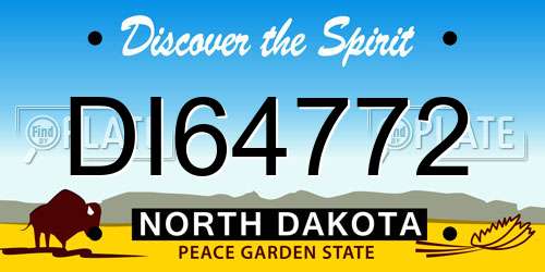 DI64772 North Dakota License Plate