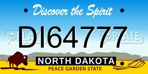DI64777 North Dakota License Plate