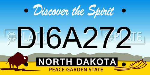 DI6A272 North Dakota License Plate