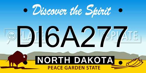 DI6A277 North Dakota License Plate