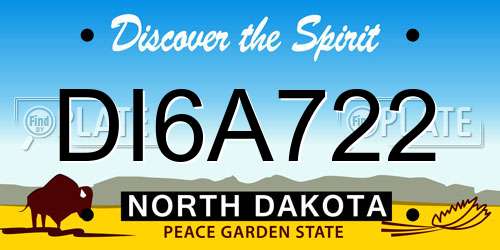 DI6A722 North Dakota License Plate
