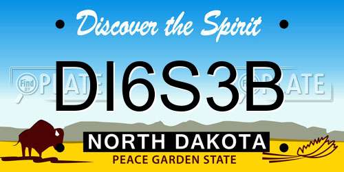 DI6S3B North Dakota License Plate