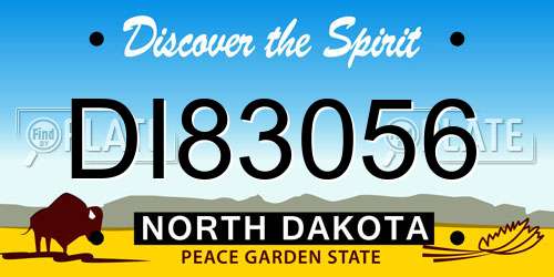 DI83056 North Dakota License Plate