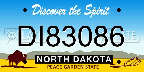 DI83086 North Dakota License Plate