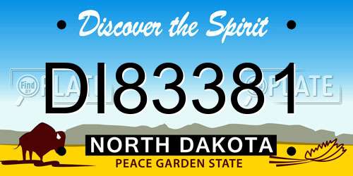 DI83381 North Dakota License Plate