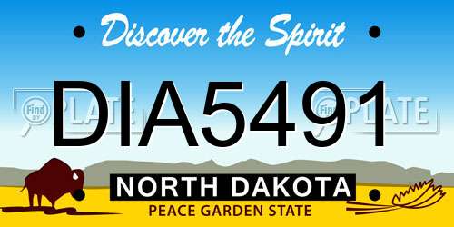 DIA5491 North Dakota License Plate