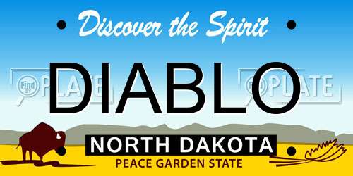 DIABLO North Dakota License Plate