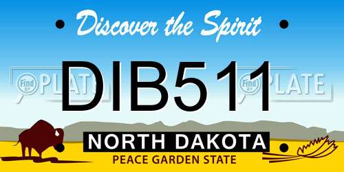 DIB511 North Dakota License Plate