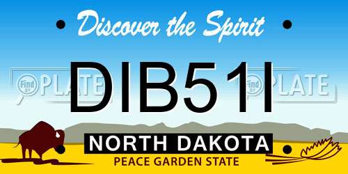 DIB51I North Dakota License Plate