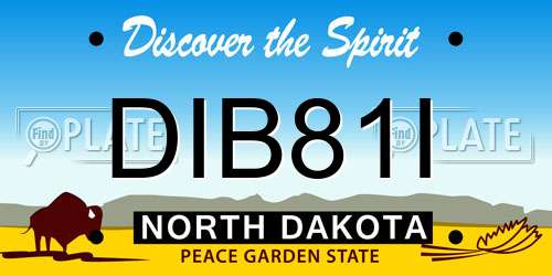 DIB81I North Dakota License Plate