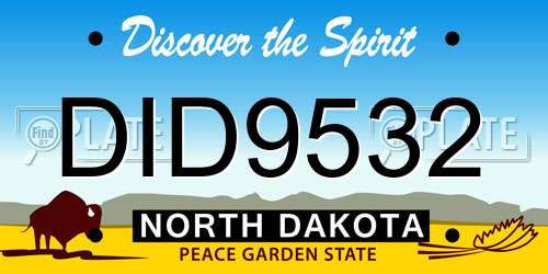 DID9532 North Dakota License Plate