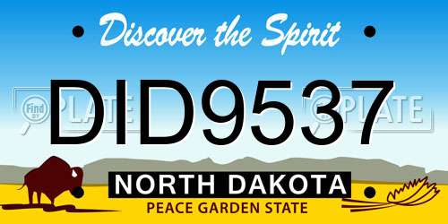 DID9537 North Dakota License Plate