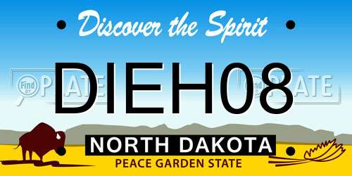 DIEH08 North Dakota License Plate