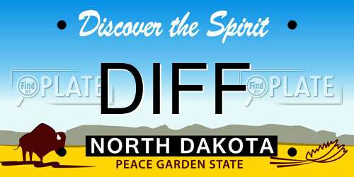 DIFF North Dakota License Plate