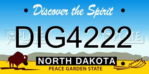 DIG4222 North Dakota License Plate