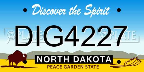 DIG4227 North Dakota License Plate