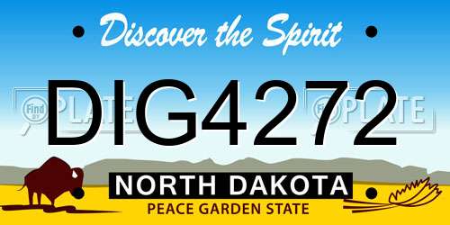 DIG4272 North Dakota License Plate
