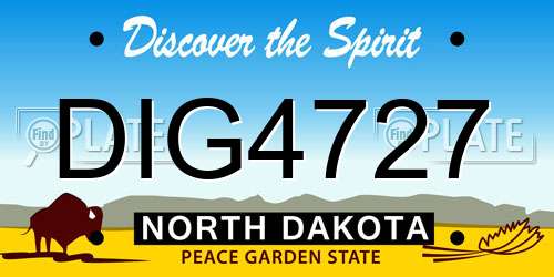 DIG4727 North Dakota License Plate
