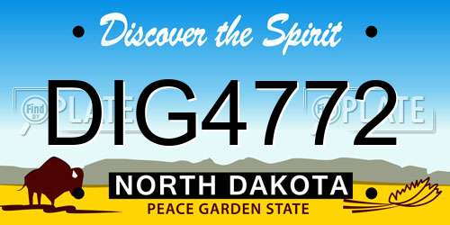 DIG4772 North Dakota License Plate