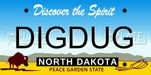 DIGDUG North Dakota License Plate