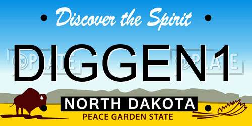 DIGGEN1 North Dakota License Plate
