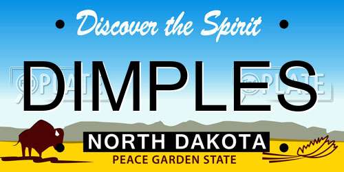 DIMPLES North Dakota License Plate