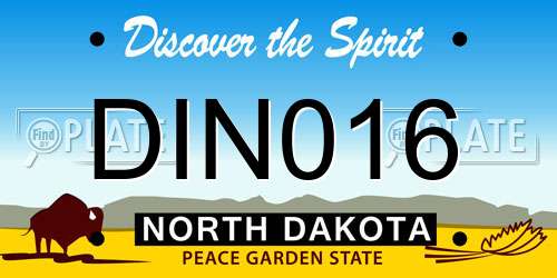 DIN016 North Dakota License Plate