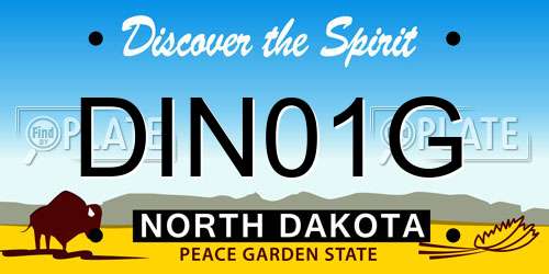 DIN01G North Dakota License Plate
